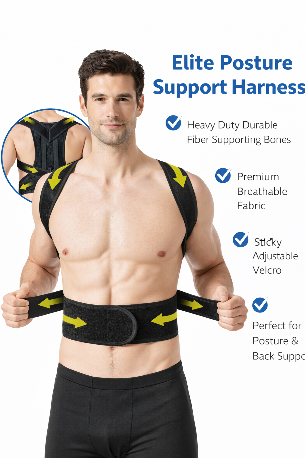 Men's Elite Ultimate Posture Support Harness Back Posture Corrector