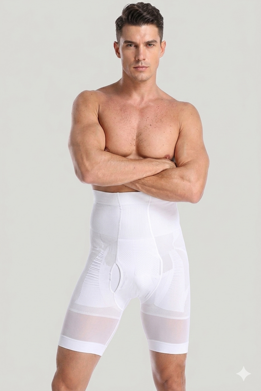 Men's Tummy Flattening Shorts High Waist Slimming Compression Body Shaper
