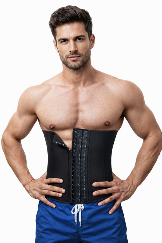 Men’s Latex Waist Trainer 9 Steel Bones Tummy Control