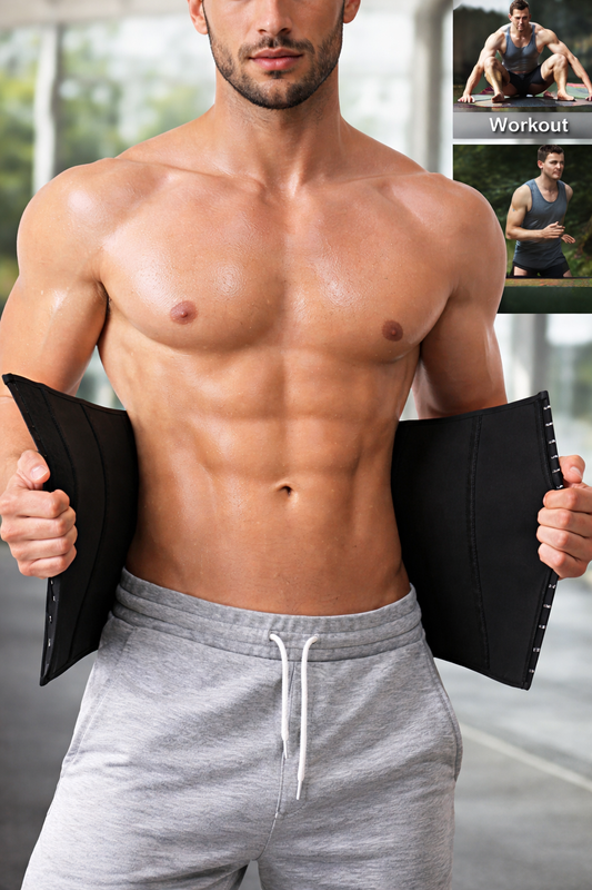 Men’s Latex Waist Trainer 9 Steel Bones Tummy Control