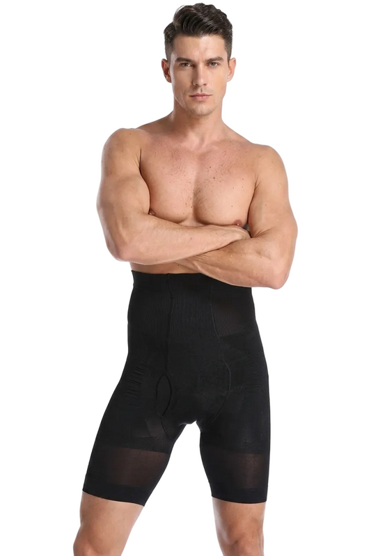 Men's Tummy Flattening Shorts High Waist Slimming Compression Body Shaper